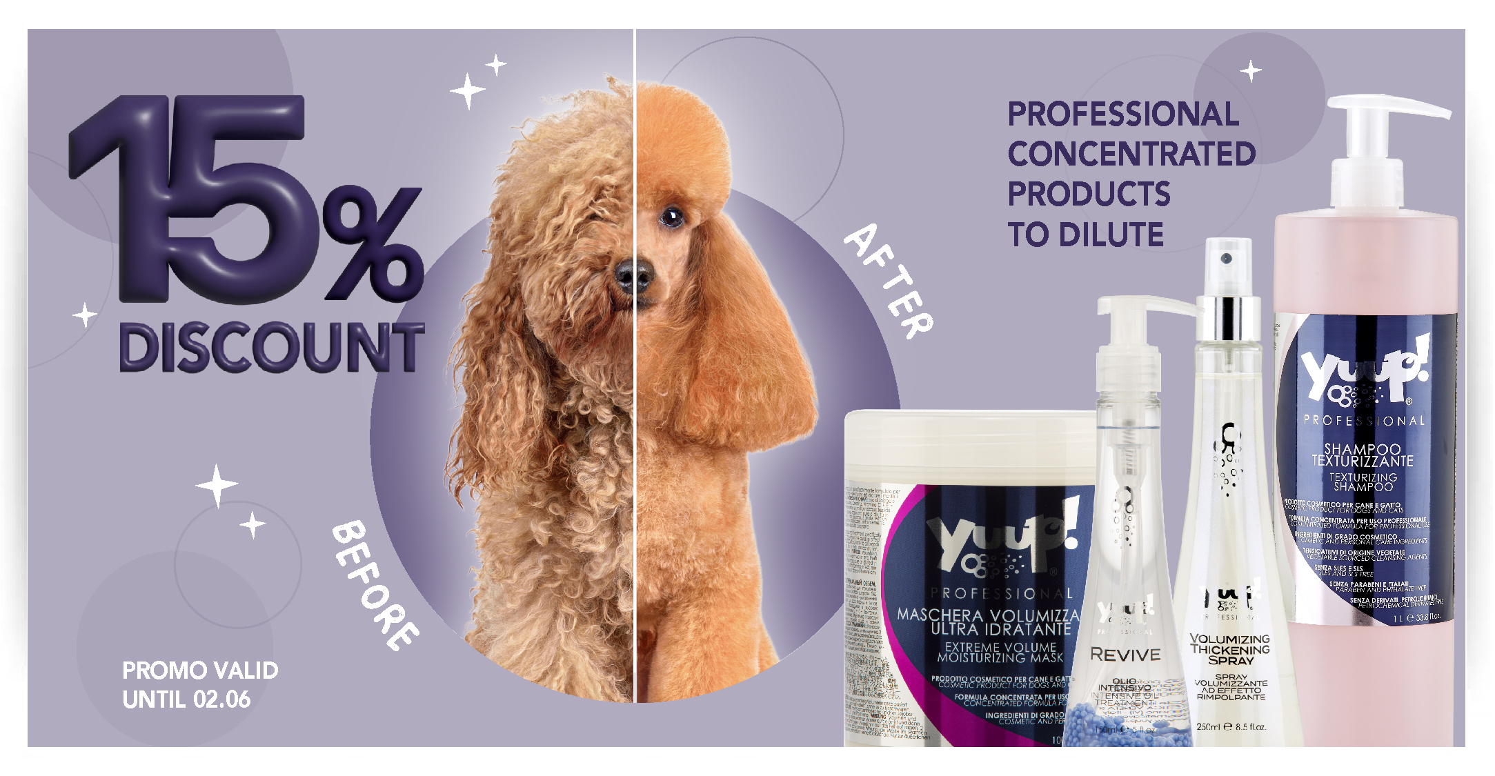 15% sconto sui prodotti professionali da diluire